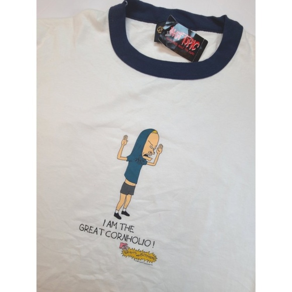 Beavis & Butt-Head‎ Cornholio Shirt XL MTV 2001 |Hot Topic Y2K Ringer Tee